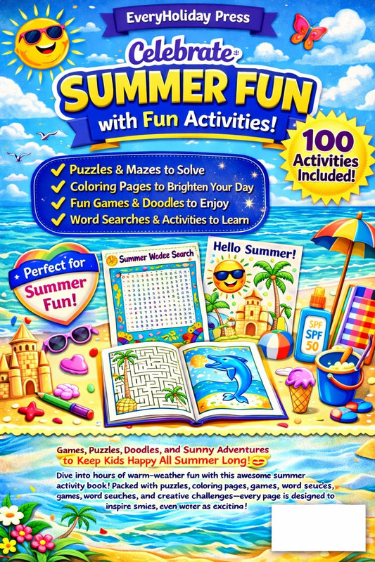 Summer Activity Book for Kids and Teens: Puzzles • Mazes • Word Searches • Games & More!