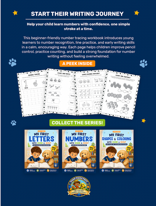 My First Numbers with Shane & Scout: Early Number Practice Book