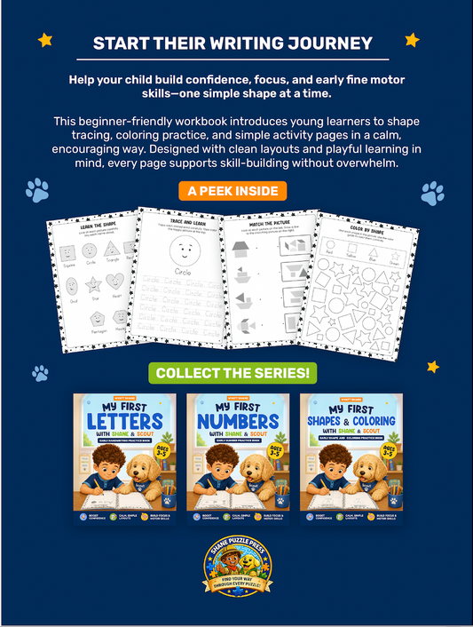 My First Shapes & Coloring with Shane & Scout: Early Shape & Coloring Practice Book