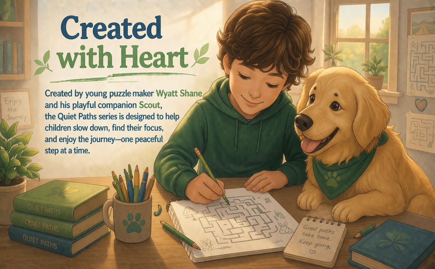 25 Mazes: Quiet Paths for Calm Kids ages 4-6: Large, Simple Mazes Designed for Calm Focus — A Sensory-Friendly Puzzle Book for Neurodivergent Kids, Animal-themed