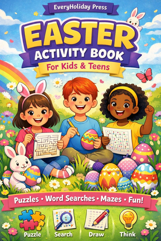 Spring Easter Activity Book for Kids & teens: Puzzles - Mazes - Word Searches - Games & More!