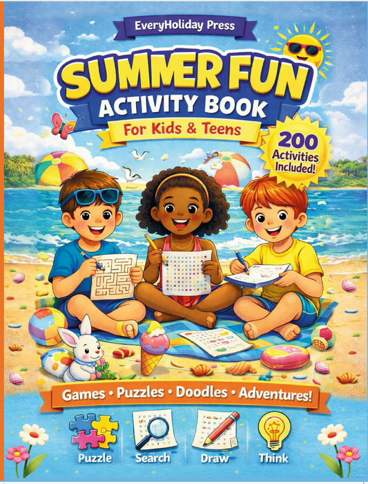 Summer Activity Book for Kids and Teens: Puzzles • Mazes • Word Searches • Games & More!