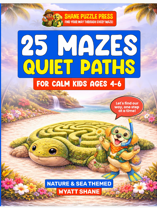 25 Mazes: Quiet Paths for Calm kids ages 4-6: Large, Simple Mazes Designed for Calm Focus - A Sensory-Friendly Puzzle Book for Neurodivergent Kids Including ADHD & Autism, Nature-Sea Theme