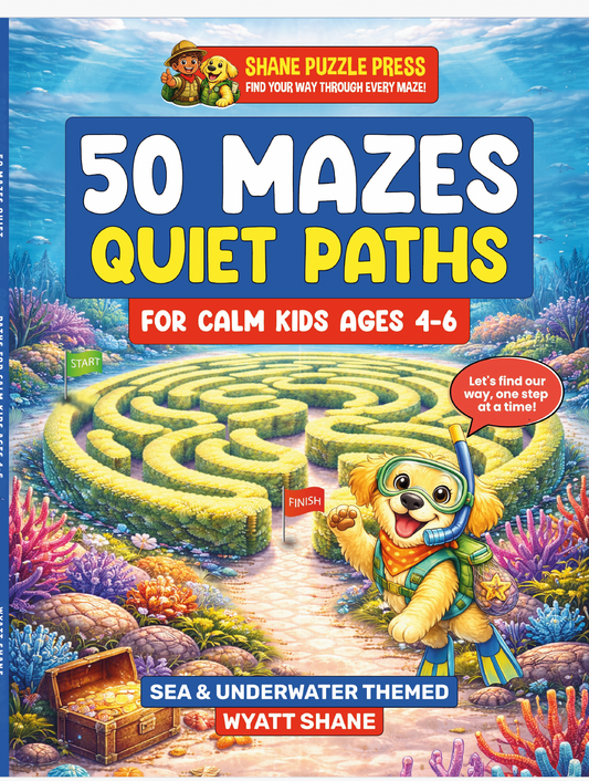 50 Mazes: Quiet Paths for Calm Kids ages 4-6: Large, Simple Mazes Designed for Calm Focus — A Sensory-Friendly Puzzle Book for Neurodivergent Kids