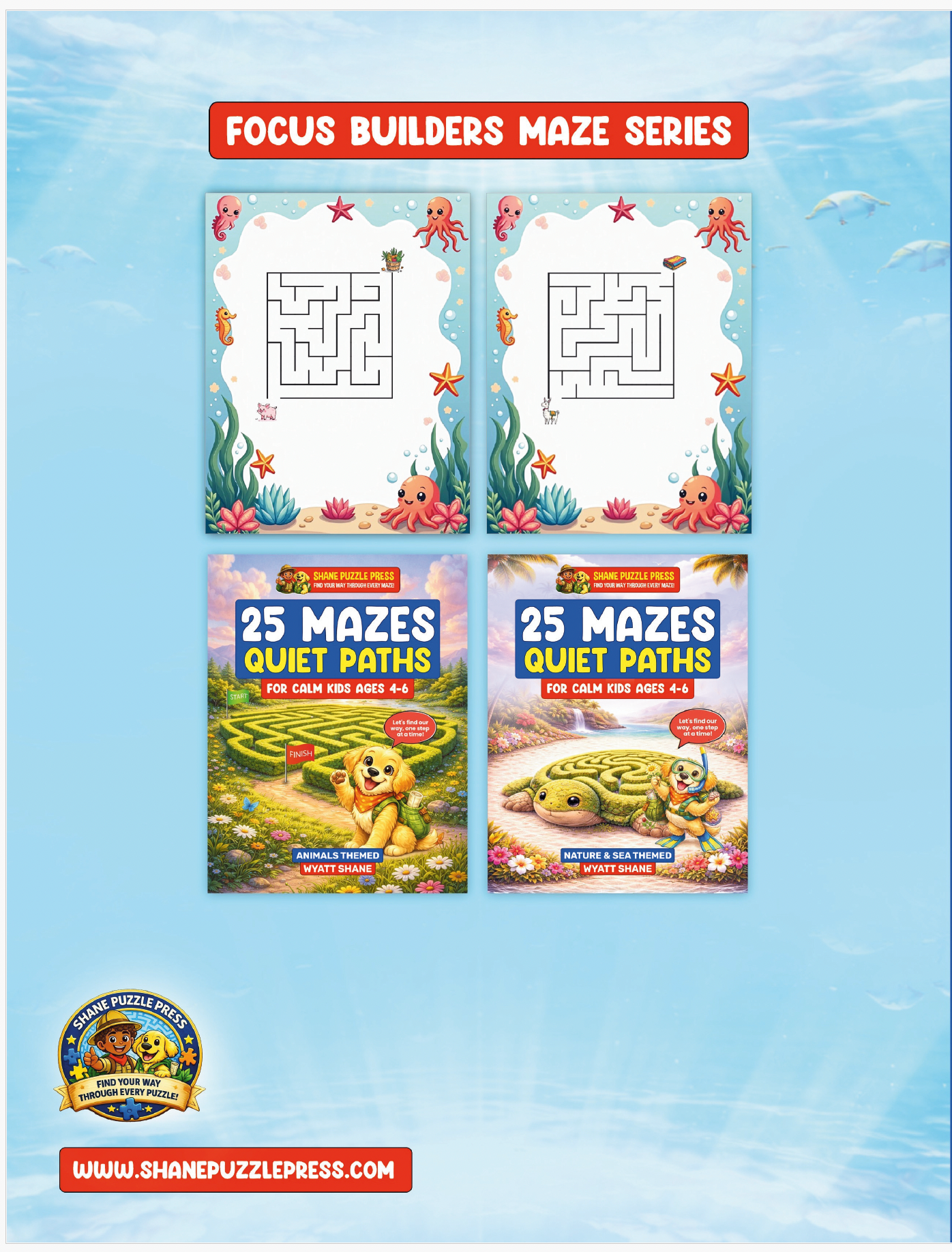 50 Mazes: Quiet Paths for Calm Kids ages 4-6: Large, Simple Mazes Designed for Calm Focus — A Sensory-Friendly Puzzle Book for Neurodivergent Kids