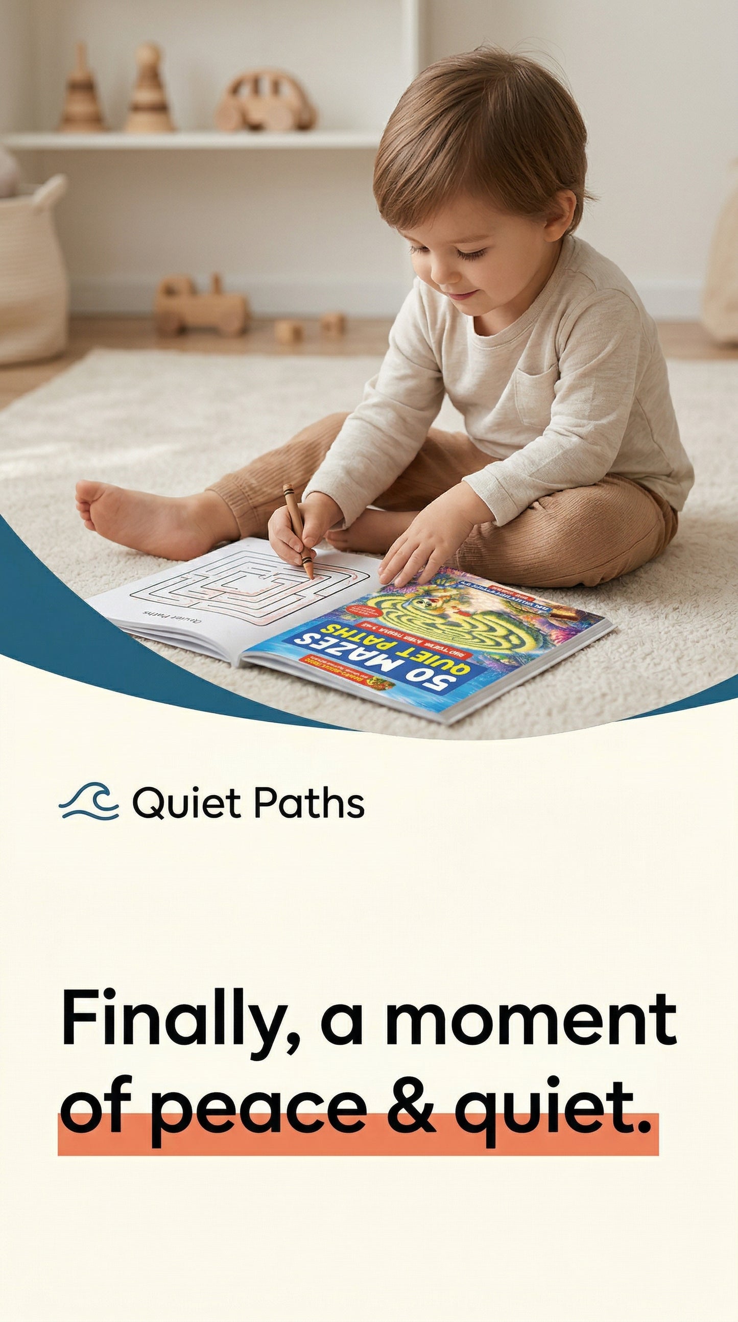 50 Mazes: Quiet Paths for Calm Kids ages 4-6: Large, Simple Mazes Designed for Calm Focus — A Sensory-Friendly Puzzle Book for Neurodivergent Kids