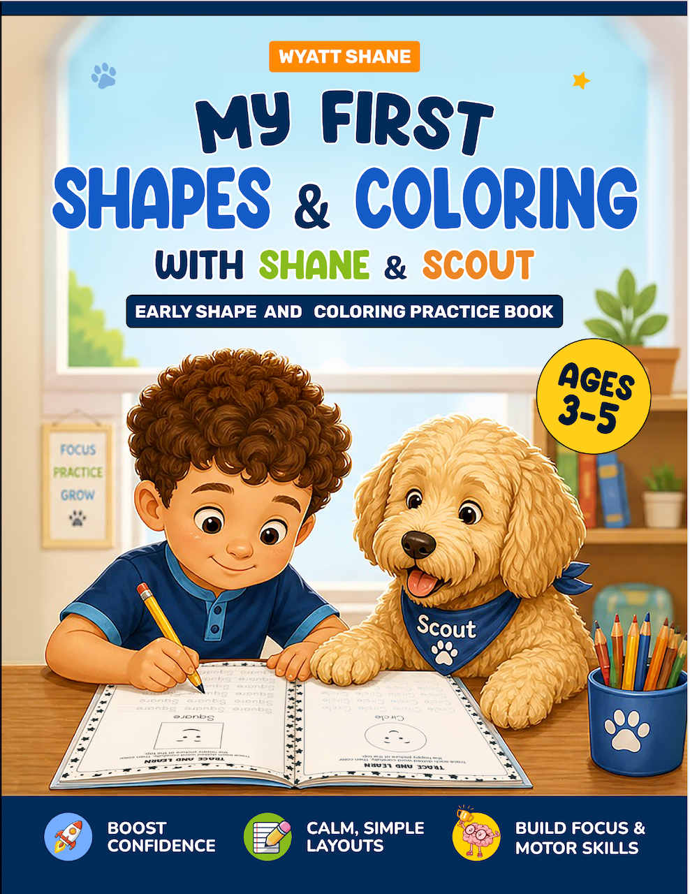 My First Shapes & Coloring with Shane & Scout: Early Shape & Coloring Practice Book